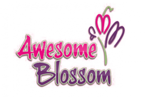 Awesome Blossom logo with flowers
