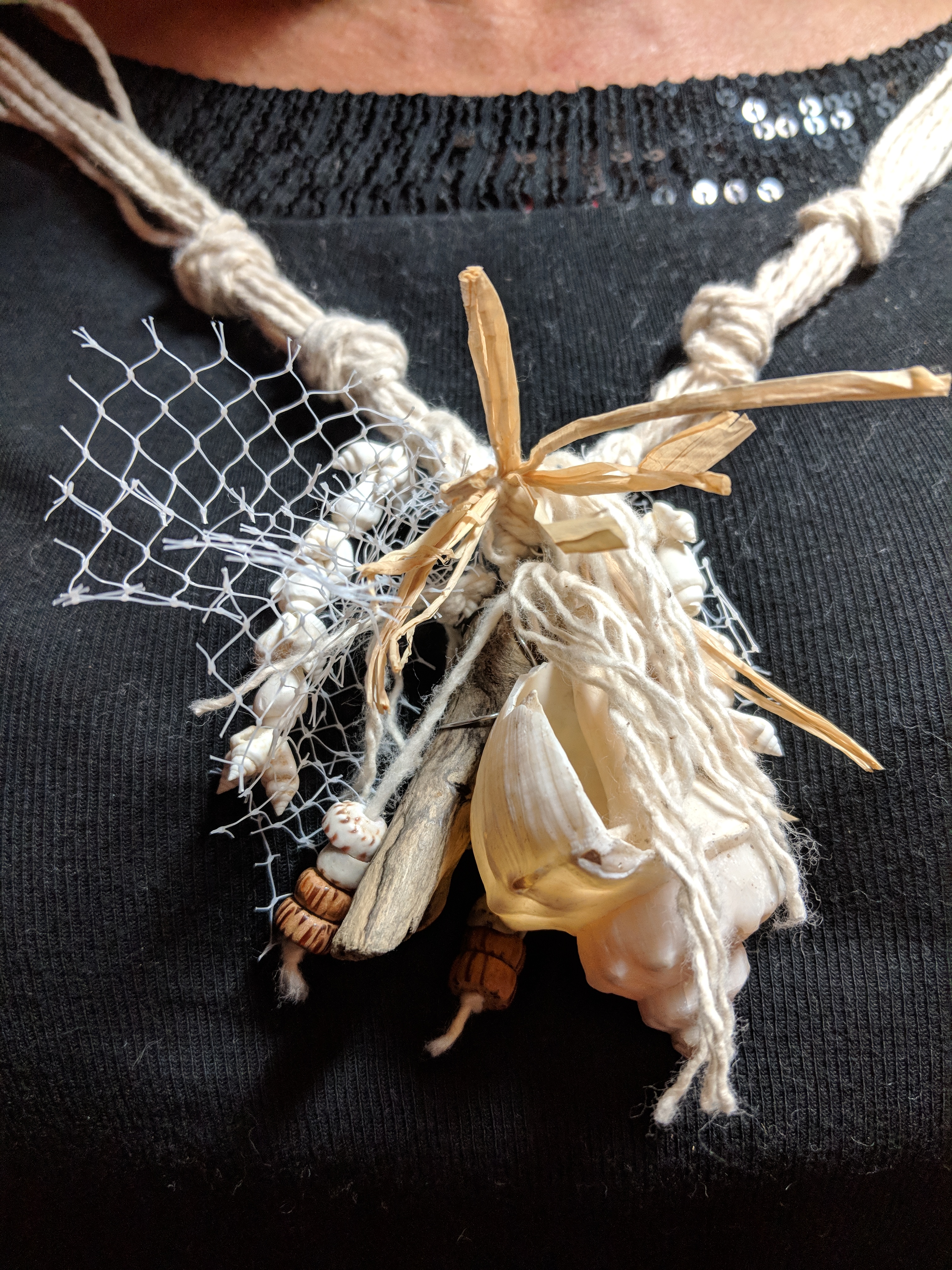 Necklace made with found objects