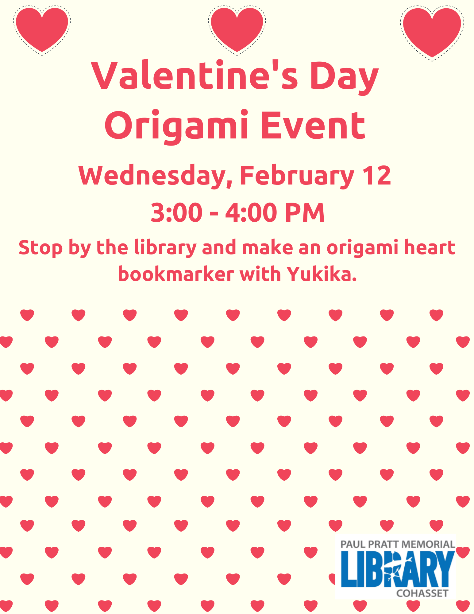 Valentine's Day Origami Event