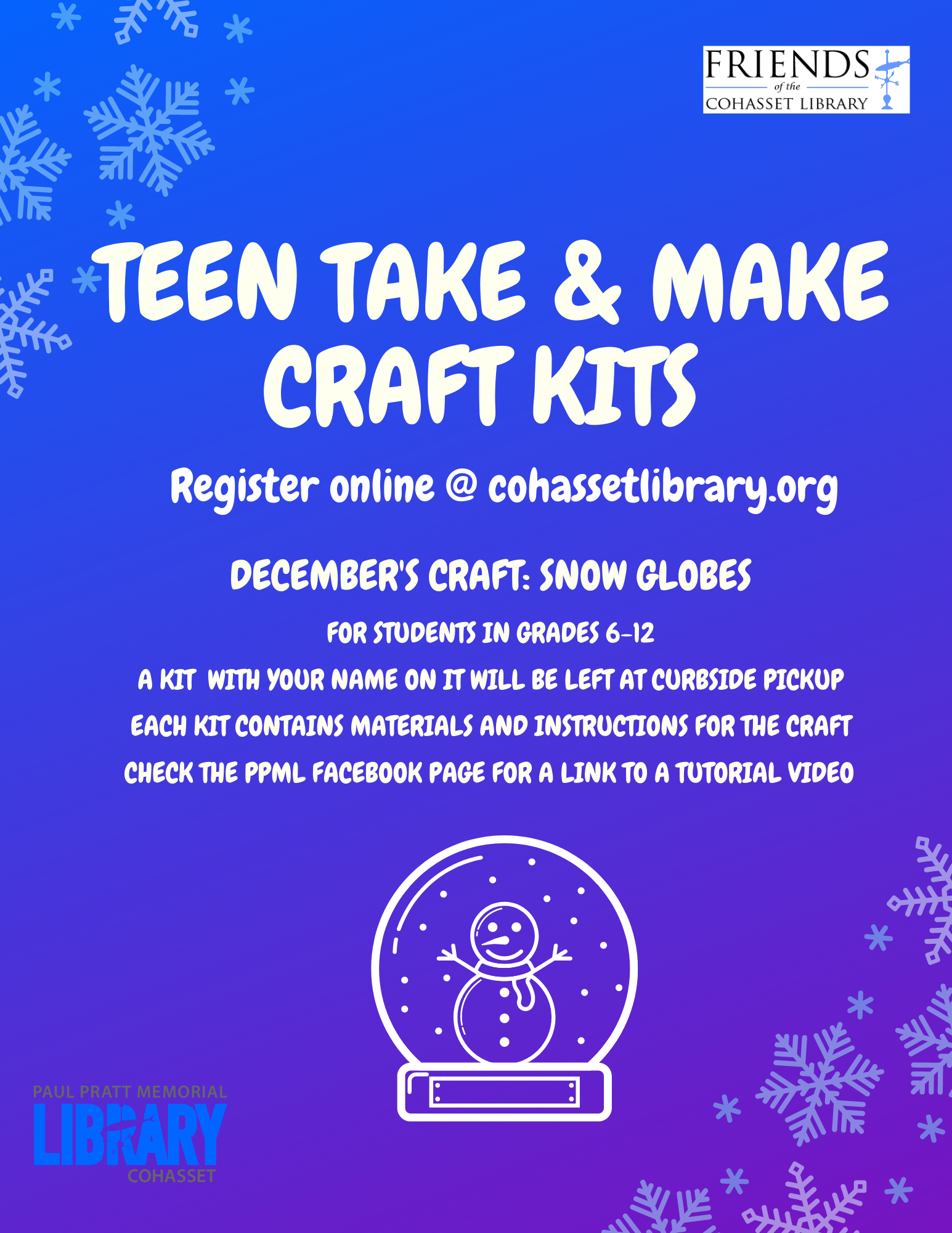 Teen Take and Make: Snow Globes