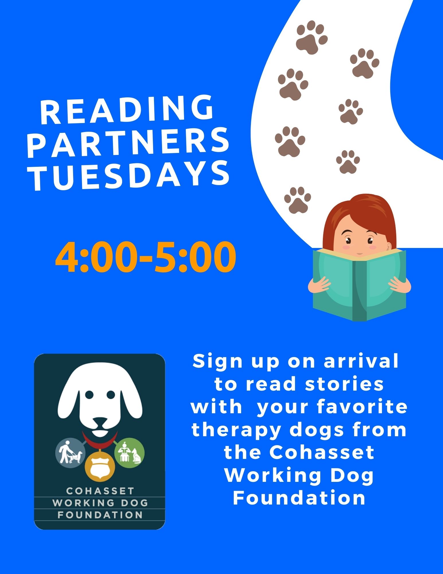 Reading Partners with child & dog