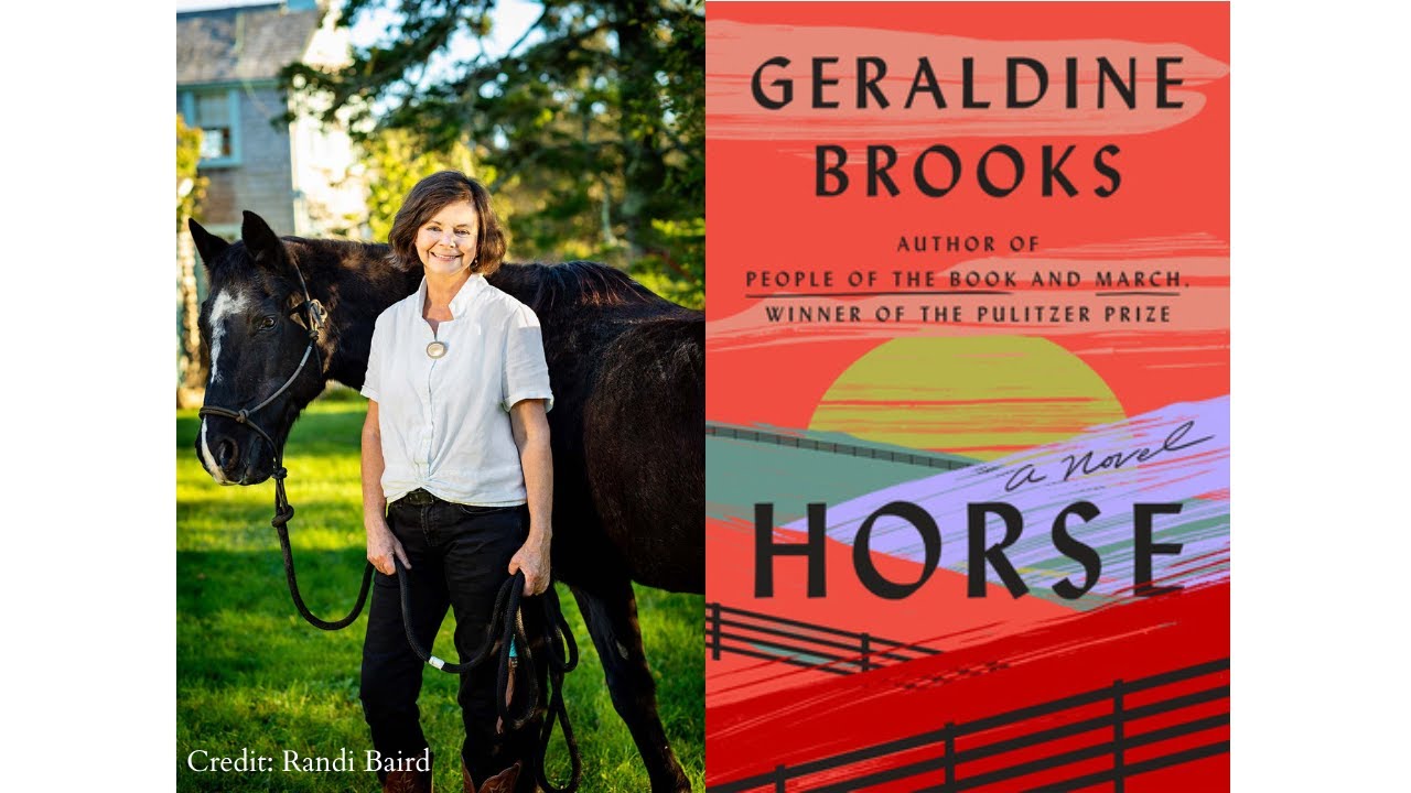 Author Geraldine Brooks with the cover of her new book