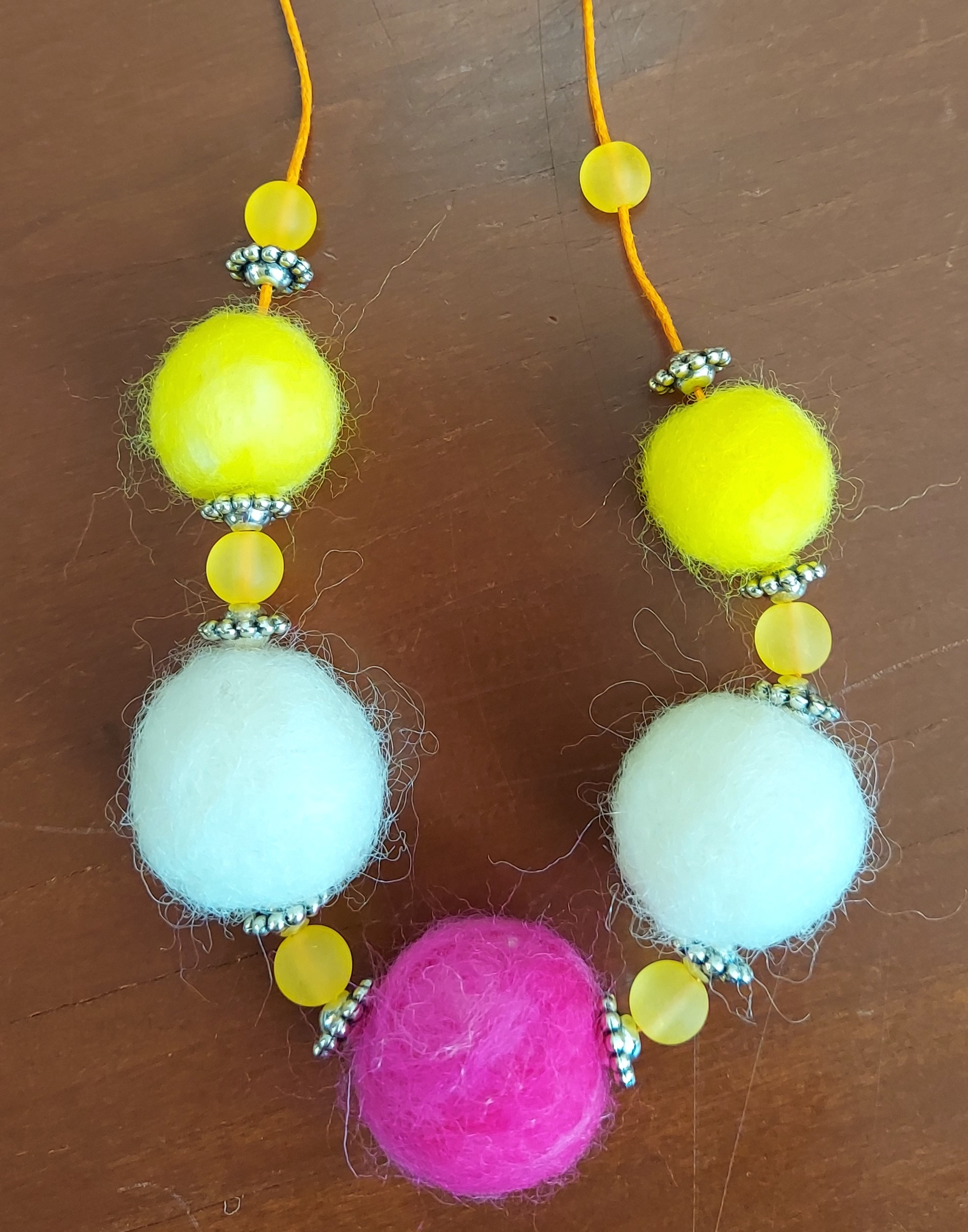 Felted ball necklace