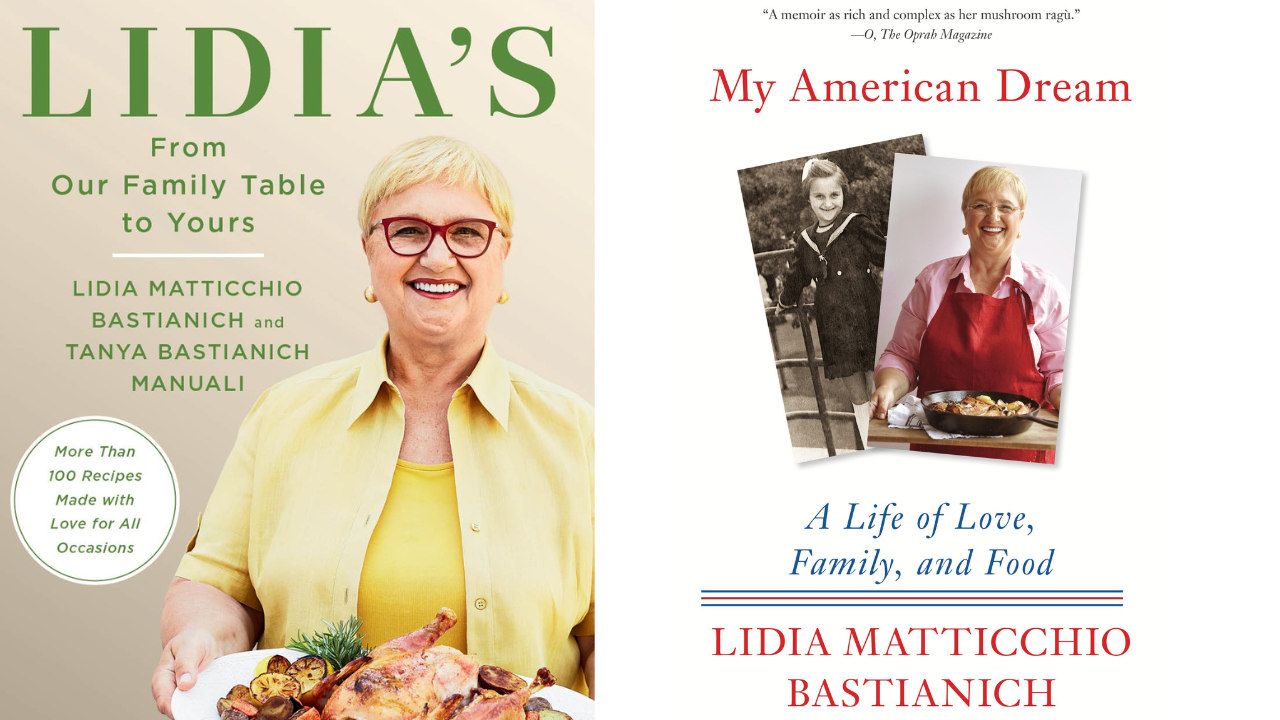 Cover of two books by Lidia Bastianich
