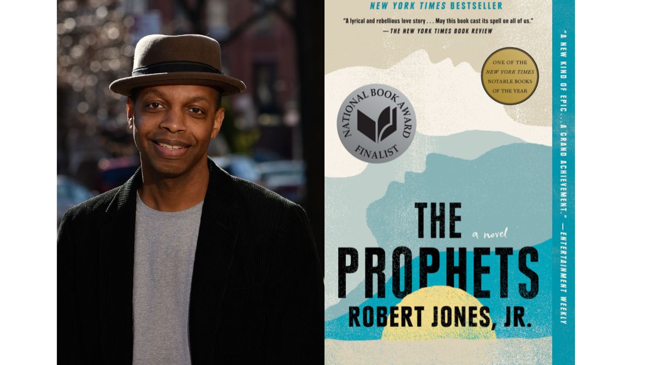 Author Robert Jones Jr. alongside his book The Prophets