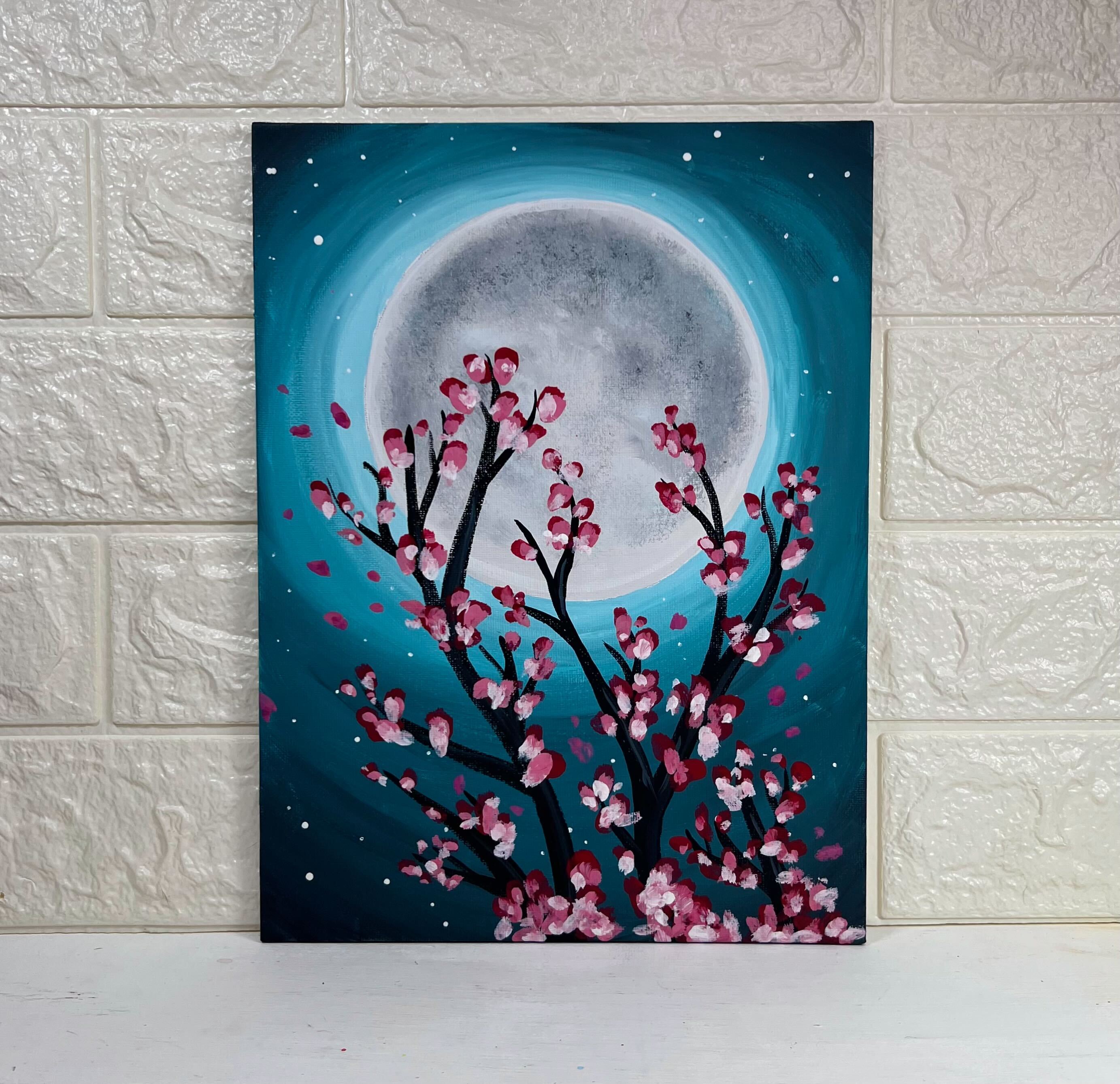 Moon with Cherry Tree