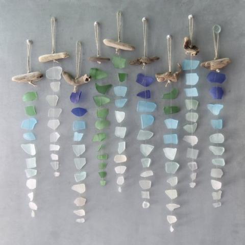 Hanging sea glass ornaments