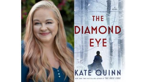 Author Kate Quinn and her book The Diamond Eye