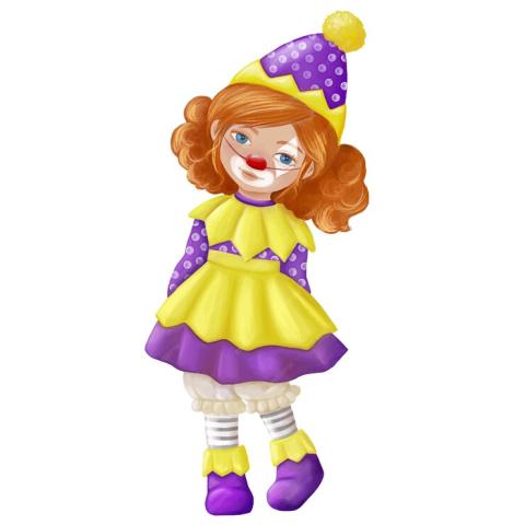 girl dressed as a clown 
