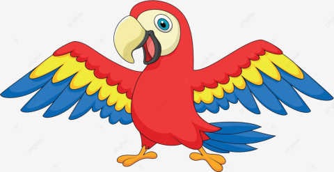 happy red, yellow, and blue macaw