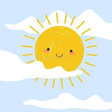 cartoon picture of a sun with a smiley face