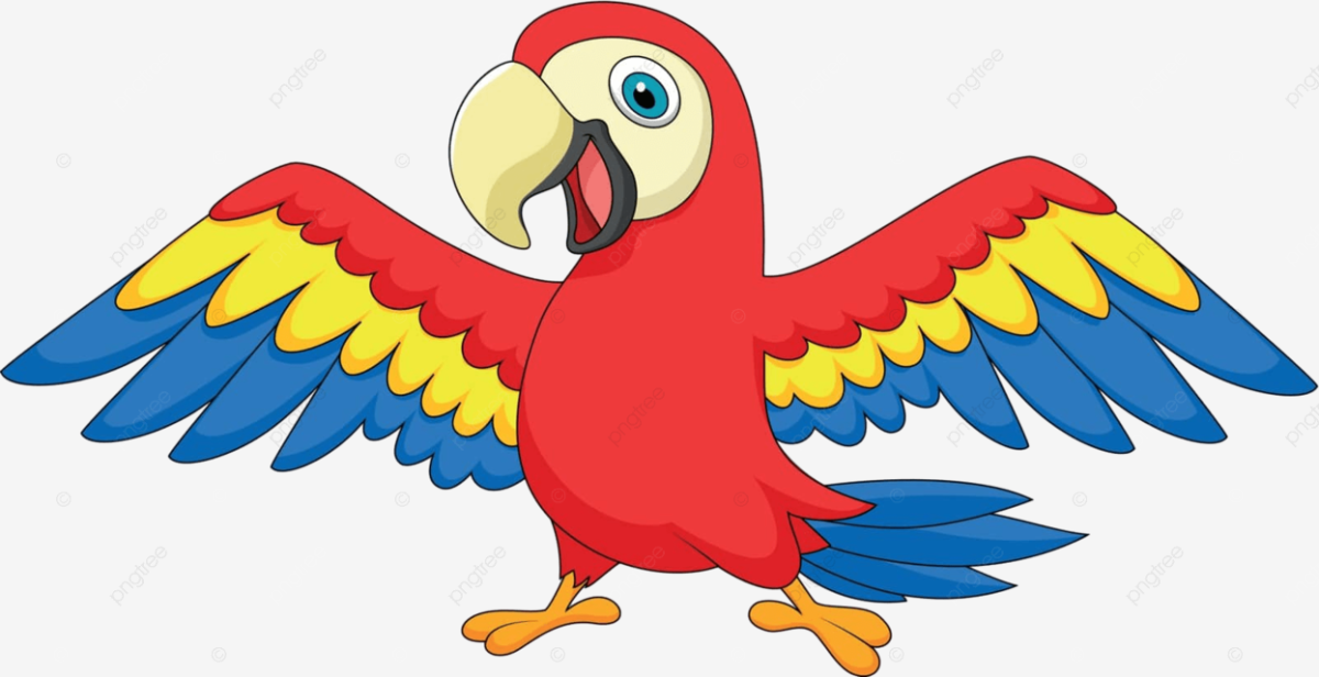 happy red, yellow, and blue macaw